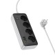 Мережевий подовжувач HOCO AC22 Sunlight 4-bit(PD30W/1C3A) desktop socket(EU/GER) Black (6942007629782)
