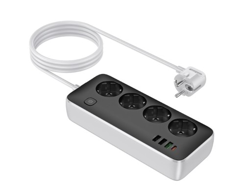 Мережевий подовжувач HOCO AC22 Sunlight 4-bit(PD30W/1C3A) desktop socket(EU/GER) Black (6942007629782) Мережевий подовжувач HOCO AC22 Sunlight 4-bit(PD30W/1C3A) desktop socket(EU/GER) Black (6942007629782)