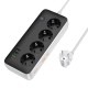 Мережевий подовжувач HOCO AC22 Sunlight 4-bit(PD30W/1C3A) desktop socket(EU/GER) Black (6942007629782)