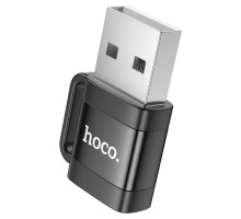 Адаптер HOCO UA31D USB male to Type-C female USB2.0 adapter Black (6942007628143) 