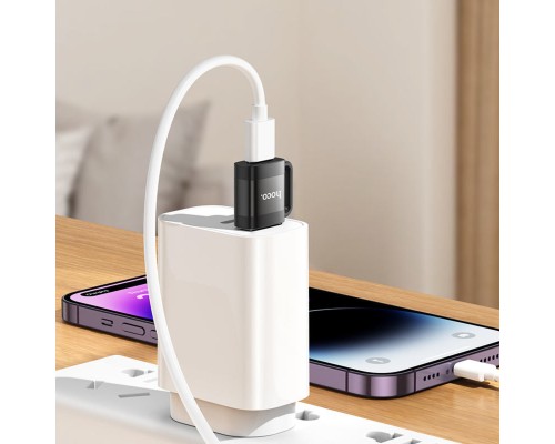 Адаптер HOCO UA31D USB male to Type-C female USB2.0 adapter Black (6942007628143) Адаптер HOCO UA31D USB male to Type-C female USB2.0 adapter Black (6942007628143)