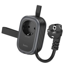 Мережевий подовжувач HOCO NS7 Sharp 1 position(PD20W/1C2A) desktop socket(EU/GER) Black (6942007623957)