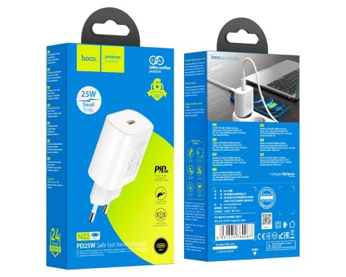 Мережевий зарядний пристрій HOCO N22 Jetta PD25W charger White (6931474760067) Мережевий зарядний пристрій HOCO N22 Jetta PD25W charger White (6931474760067)