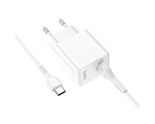 Мережевий зарядний пристрій HOCO C98A Proton single port QC3.0 charger set(Type-C) White (6931474766878) Мережевий зарядний пристрій HOCO C98A Proton single port QC3.0 charger set(Type-C) White (6931474766878)