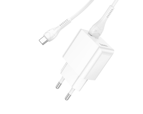 Мережевий зарядний пристрій HOCO C98A Proton single port QC3.0 charger set(Type-C) White (6931474766878) Мережевий зарядний пристрій HOCO C98A Proton single port QC3.0 charger set(Type-C) White (6931474766878)