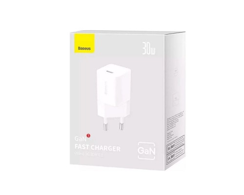Мережевий зарядний пристрій Baseus GaN5 Fast Charger(mini) 1C 30W EU White (CCGN070502) Мережевий зарядний пристрій Baseus GaN5 Fast Charger(mini) 1C 30W EU White (CCGN070502)