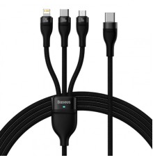 Кабель Baseus Flash Series Ⅱ One-for-three Fast Charging Cable Type-C to M+L+C 100W 1.5m Black (CASS030201)