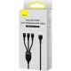 Кабель Baseus Flash Series Ⅱ One-for-three Fast Charging Data Cable USB to M+L+C 100W 1.2m Black (CASS030001)