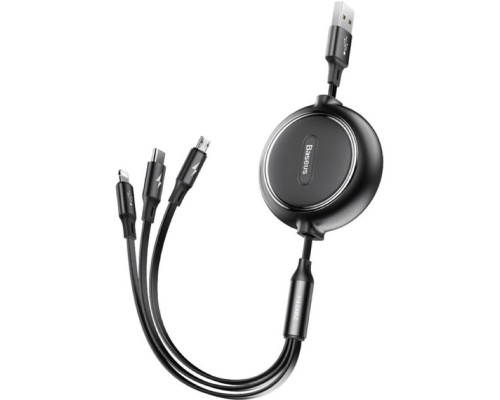 Кабель Baseus Golden Loop Three-in-One Elastic Data Cable USB for M+L+T 3.5A 1.2m Black (CAMLT-JH01) Кабель Baseus Golden Loop Three-in-One Elastic Data Cable USB for M+L+T 3.5A 1.2m Black (CAMLT-JH01)