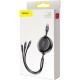 Кабель Baseus Golden Loop Three-in-One Elastic Data Cable USB for M+L+T 3.5A 1.2m Black (CAMLT-JH01)
