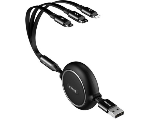 Кабель Baseus Golden Loop Three-in-One Elastic Data Cable USB for M+L+T 3.5A 1.2m Black (CAMLT-JH01) Кабель Baseus Golden Loop Three-in-One Elastic Data Cable USB for M+L+T 3.5A 1.2m Black (CAMLT-JH01)