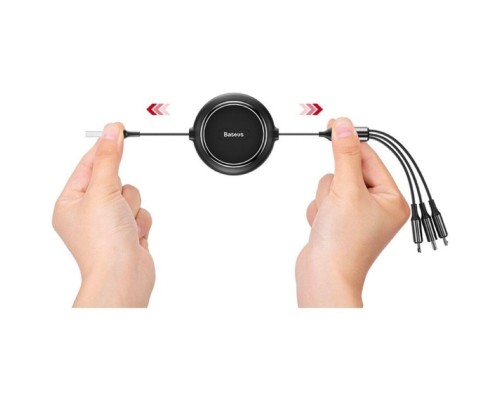 Кабель Baseus Golden Loop Three-in-One Elastic Data Cable USB for M+L+T 3.5A 1.2m Black (CAMLT-JH01) Кабель Baseus Golden Loop Three-in-One Elastic Data Cable USB for M+L+T 3.5A 1.2m Black (CAMLT-JH01)