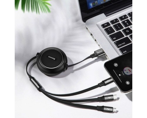 Кабель Baseus Golden Loop Three-in-One Elastic Data Cable USB for M+L+T 3.5A 1.2m Black (CAMLT-JH01) Кабель Baseus Golden Loop Three-in-One Elastic Data Cable USB for M+L+T 3.5A 1.2m Black (CAMLT-JH01)