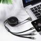 Кабель Baseus Golden Loop Three-in-One Elastic Data Cable USB for M+L+T 3.5A 1.2m Black (CAMLT-JH01)