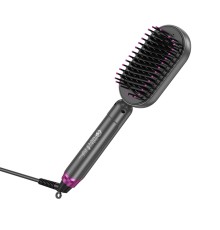 Гребінець для випрямлення волосся з цифровим дисплеєм HOCO HP44 Electric straightening hair comb with digital display(EU) Rose red (6942007631662)