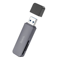 Картрідер HOCO HB45 Spirit 2-in-1 USB 3.0 card reader Metal Gray (6942007620505)