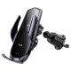 Тримач для мобiльного з БЗП HOCO CA202 Plus Enlightener infrared induction wireless charging car holder(air outlet) Black metal gray (6942007623469)