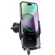 Тримач для мобiльного з БЗП HOCO CA202 Plus Enlightener infrared induction wireless charging car holder(air outlet) Black metal gray (6942007623469)