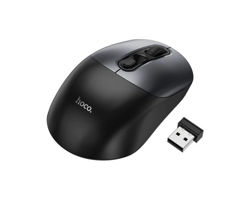 Миша HOCO GM28 2.4G business wireless mouse Black Metal Gray (6942007619684 )