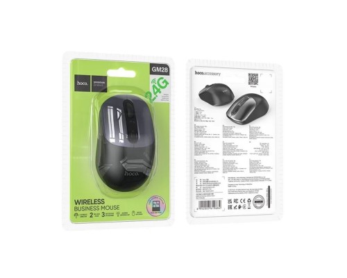 Миша HOCO GM28 2.4G business wireless mouse Black Metal Gray (6942007619684 )