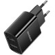 Мережевий зарядний пристрій BOROFONE BA53A Powerway dual port charger 10.5W Black (6931474739131)