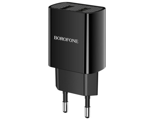 Мережевий зарядний пристрій BOROFONE BA53A Powerway dual port charger 10.5W Black (6931474739131) Мережевий зарядний пристрій BOROFONE BA53A Powerway dual port charger 10.5W Black (6931474739131)