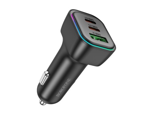 Автомобільний зарядний пристрій BOROFONE BZ28C Trophie PD60W(2C1A) car charger Black (6941991110870) 