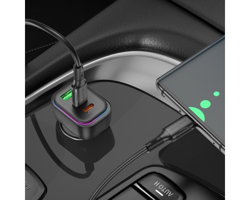 Автомобільний зарядний пристрій BOROFONE BZ28C Trophie PD60W(2C1A) car charger Black (6941991110870) 