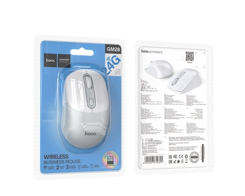 Маніпулятор миша HOCO GM28 2.4G business wireless mouse White Gray (6942007619691) Маніпулятор миша HOCO GM28 2.4G business wireless mouse White Gray (6942007619691)