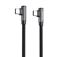 Кабель BOROFONE BU50 elbow magnetic 60W charging data cable Type-C to Type-C 1m Black (6941991111136)
