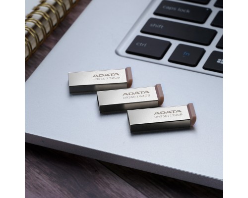 Flash A-DATA USB 3.2 UR 350 128Gb Silver/Beige (UR350-128G-RSR/BG) 