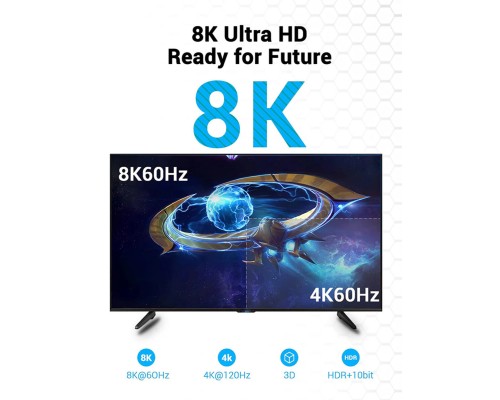 Кабель Vention 8K HDMI Cable 1M Black (AANBF) Кабель Vention 8K HDMI Cable 1M Black (AANBF)