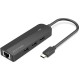 USB-хаб Vention USB-C to USB 2.0*3/RJ45/Micro-B HUB 0.15M Black ABS Type (TGOBB)