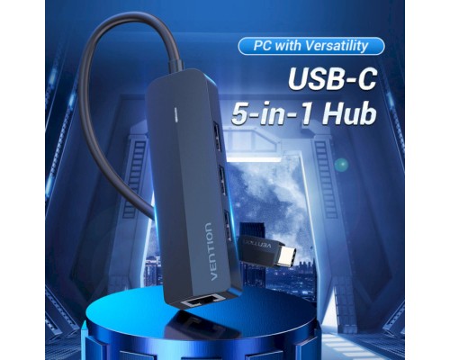 USB-хаб Vention USB-C to USB 2.0*3/RJ45/Micro-B HUB 0.15M Black ABS Type (TGOBB) USB-хаб Vention USB-C to USB 2.0*3/RJ45/Micro-B HUB 0.15M Black ABS Type (TGOBB)