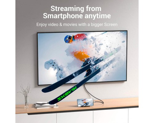 Кабель Vention Cotton Braided USB-C to HDMI Cable 1M Black Aluminum Alloy Type (CRBBF) Кабель Vention Cotton Braided USB-C to HDMI Cable 1M Black Aluminum Alloy Type (CRBBF)