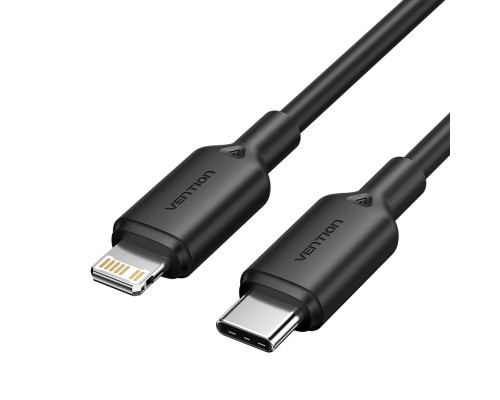 Кабель Vention USB 2.0 Type-C Male to Lightning Male 3A Cable 1M Black PVC Type (LAKBF) Кабель Vention USB 2.0 Type-C Male to Lightning Male 3A Cable 1M Black PVC Type (LAKBF)