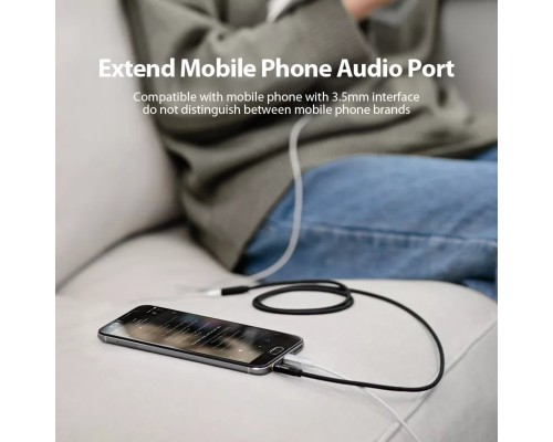 Аудіокабель подовжувач Vention Cotton Braided 3.5mm Audio Extension Cable 1M Black Metal Type (BHBBF) Аудіокабель подовжувач Vention Cotton Braided 3.5mm Audio Extension Cable 1M Black Metal Type (BHBBF)