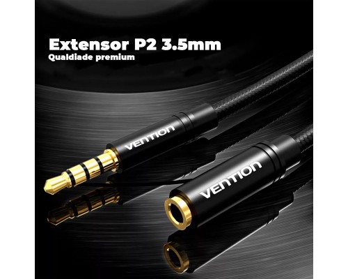 Аудіокабель подовжувач Vention Cotton Braided 3.5mm Audio Extension Cable 1M Black Metal Type (BHBBF) Аудіокабель подовжувач Vention Cotton Braided 3.5mm Audio Extension Cable 1M Black Metal Type (BHBBF)