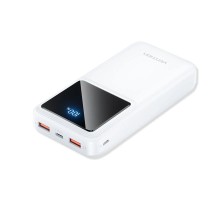 Зовнішній акумулятор Vention 20000mAh Power Bank (Micro-USB + USB-C + USB-A + USB-A) 22.5W White LED Display Type (FHLW0)