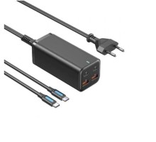 Мережевий зарядний пристрій Vention 4-Port USB (C + C + A + A) GaN Charger (100W/100W/18W/18W) EU-Plug Black (FBSBG-EU)
