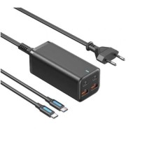 Мережевий зарядний пристрій Vention 4-Port USB (C + C + A + A) GaN Charger (100W/100W/18W/18W) EU-Plug Black (FBSBG-EU)