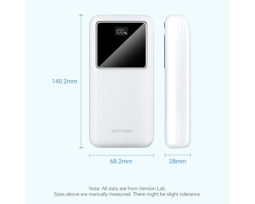 Зовнішній акумулятор Vention 20000mAh Power Bank (Micro-USB + USB-C + USB-A + USB-A) 22.5W Black LED Display Type (FHLB0) Зовнішній акумулятор Vention 20000mAh Power Bank (Micro-USB + USB-C + USB-A + USB-A) 22.5W Black LED Display Type (FHLB0)