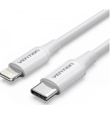 Кабель Vention USB 2.0 Type-C Male to Lightning Male 3A Cable 1M White PVC Type (LAKWF)