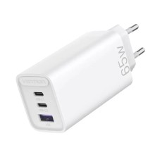 Мережевий зарядний пристрій Vention 3-port USB(C+C+A) GaN Charger(65W/30W/30W) EU-Plug White (FEDW0-EU)