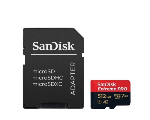 microSDXC (UHS-1 U3) SanDisk Extreme Pro A2 512Gb class 10 V30 (R200MB/s,W140MB/s) (adapter) (SDSQXCD-512G-GN6MA) microSDXC (UHS-1 U3) SanDisk Extreme Pro A2 512Gb class 10 V30 (R200MB/s,W140MB/s) (adapter) (SDSQXCD-512G-GN6MA)