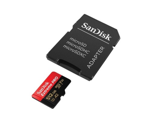 microSDXC (UHS-1 U3) SanDisk Extreme Pro A2 512Gb class 10 V30 (R200MB/s,W140MB/s) (adapter) (SDSQXCD-512G-GN6MA) microSDXC (UHS-1 U3) SanDisk Extreme Pro A2 512Gb class 10 V30 (R200MB/s,W140MB/s) (adapter) (SDSQXCD-512G-GN6MA)