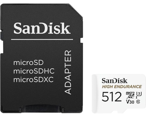 microSDXC (UHS-1 U3) SanDisk High Endurance 512Gb class 10 V30 (100Mb/s) (adapterSD) (SDSQQNR-512G-GN6IA) microSDXC (UHS-1 U3) SanDisk High Endurance 512Gb class 10 V30 (100Mb/s) (adapterSD) (SDSQQNR-512G-GN6IA)