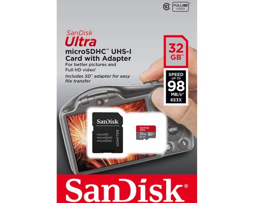 microSDHC (UHS-1) SanDisk Ultra 32Gb class 10 A1 (120Mb/s) (adapter SD) Imaging Packaging (SDSQUA4-032G-GN6IA) microSDHC (UHS-1) SanDisk Ultra 32Gb class 10 A1 (120Mb/s) (adapter SD) Imaging Packaging (SDSQUA4-032G-GN6IA)