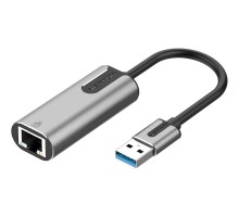 Адаптер  Vention USB 3.0-A to Gigabit Ethernet Adapter Gray 0.15M Aluminum Alloy Type (CEWHB) (CEWHB) 