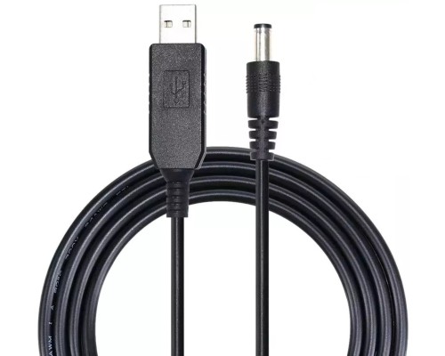 Кабель перетворювач USB-DC 5v-9v (1m) (USBDC59) Кабель перетворювач USB-DC 5v-9v (1m) (USBDC59)